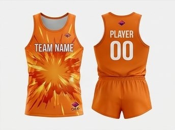Custom Track & Field — Orange Burst uniform