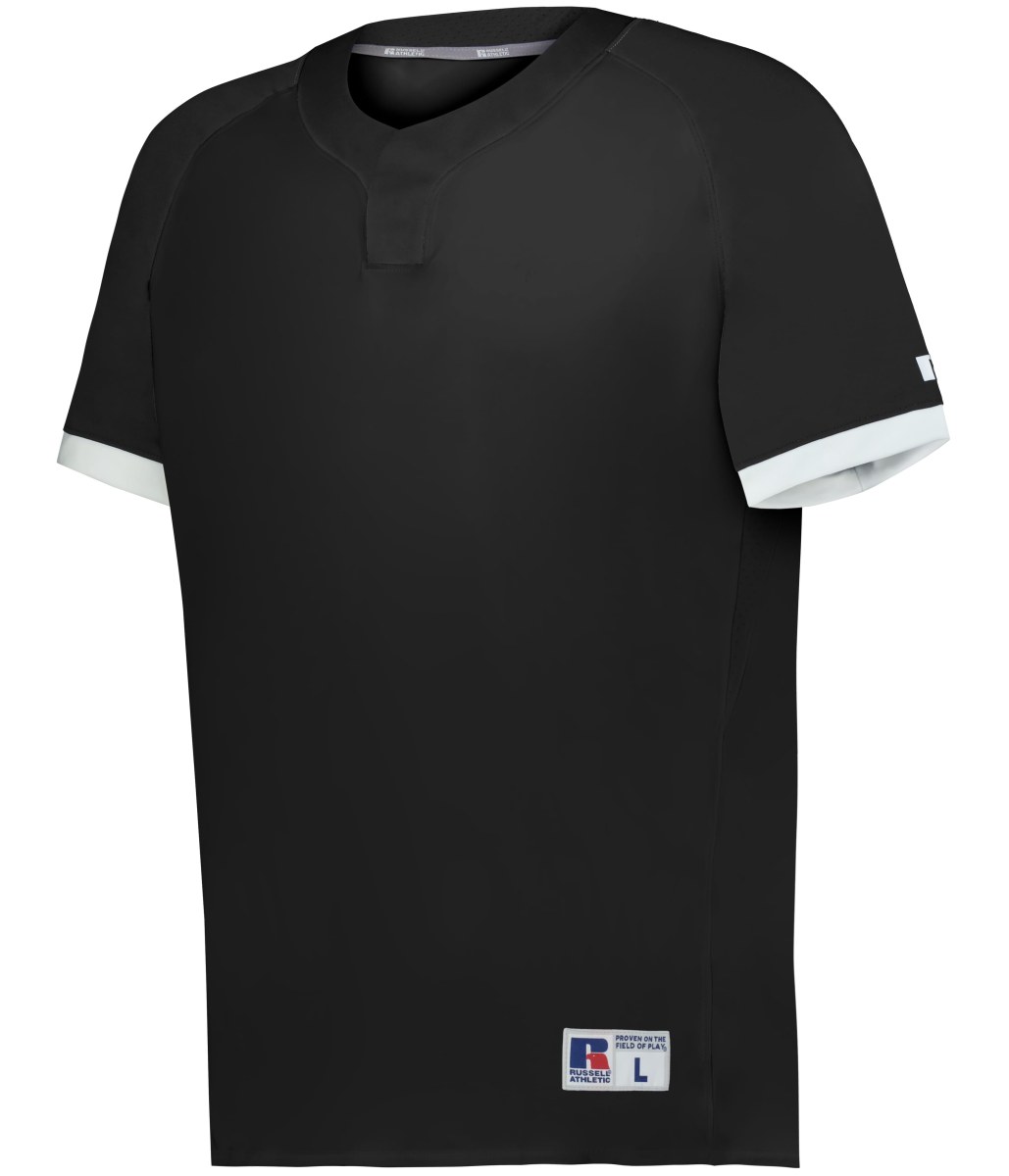 Russell Team R02X3M BASELINE COVERED PLACKET BASEBALL JERSEY