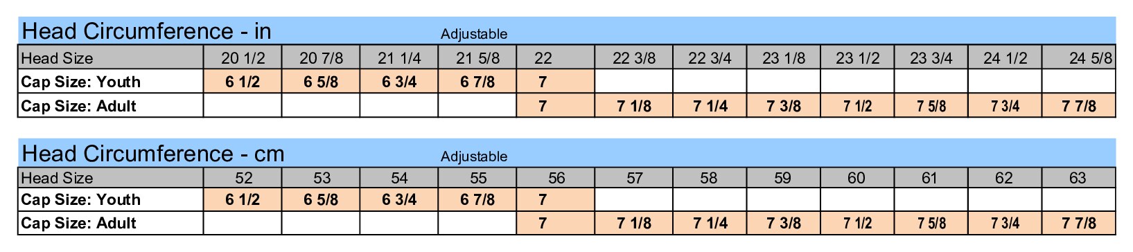 Size chart