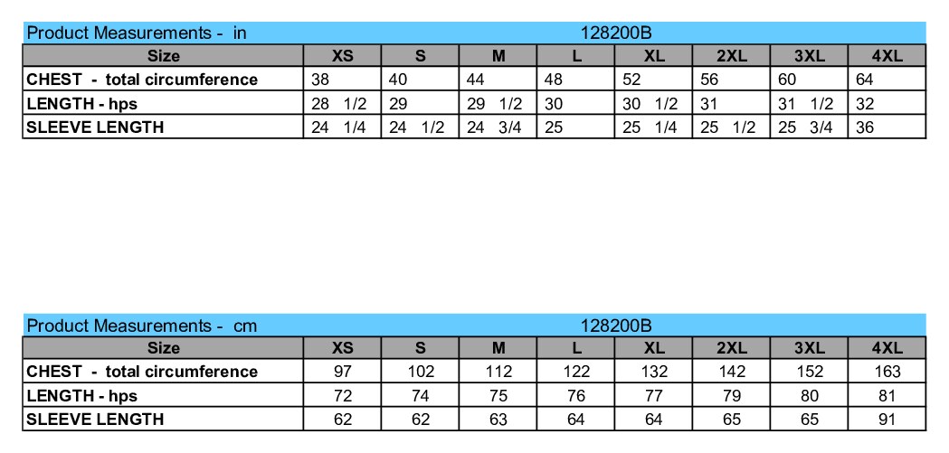 Size chart