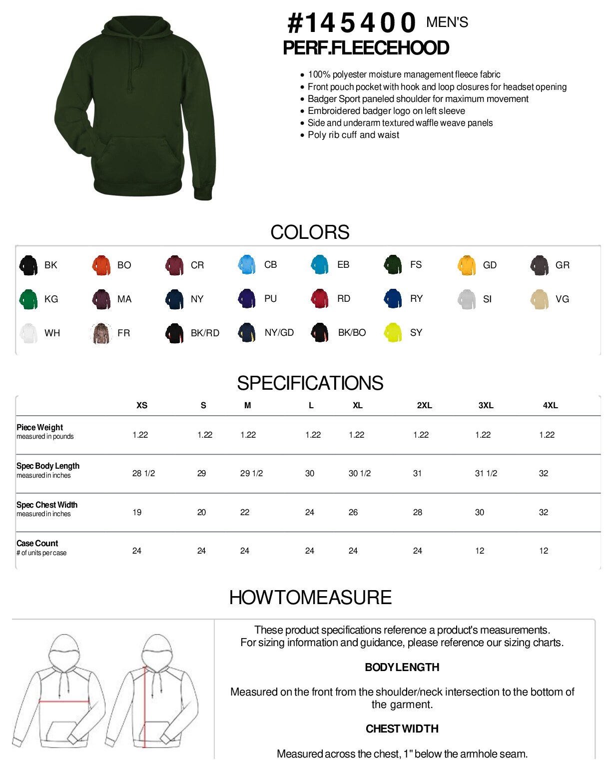 Size chart