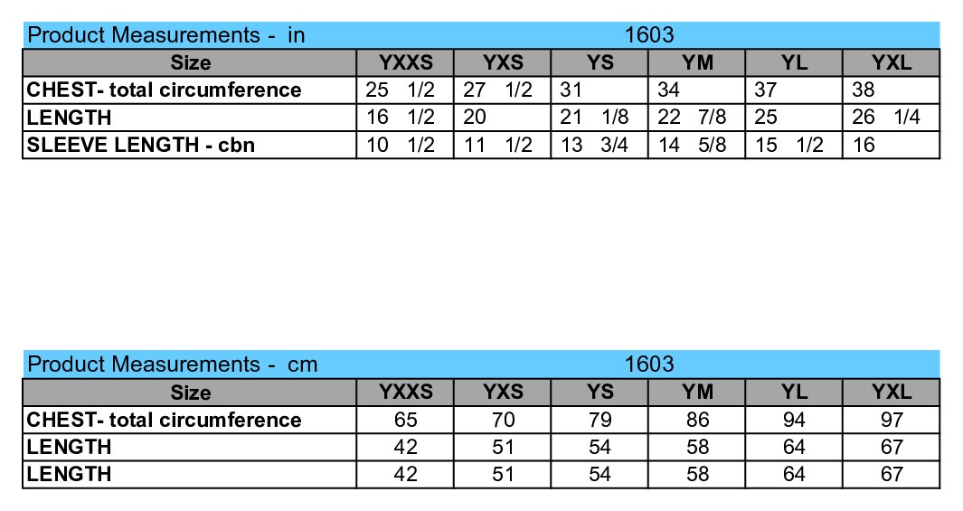 Size chart