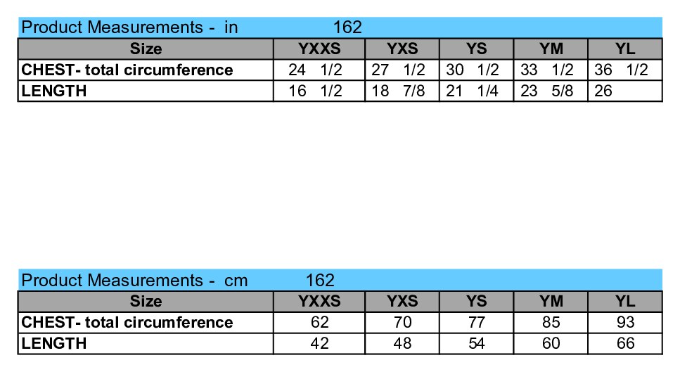 Size chart