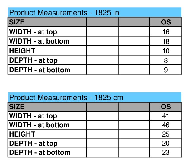 Size chart