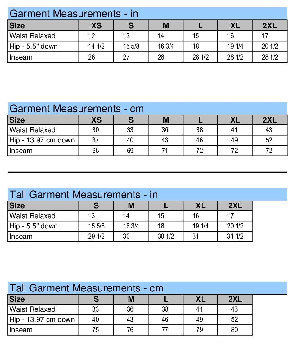 Size chart