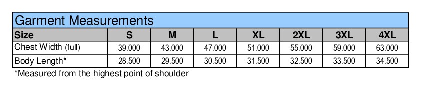 Size chart
