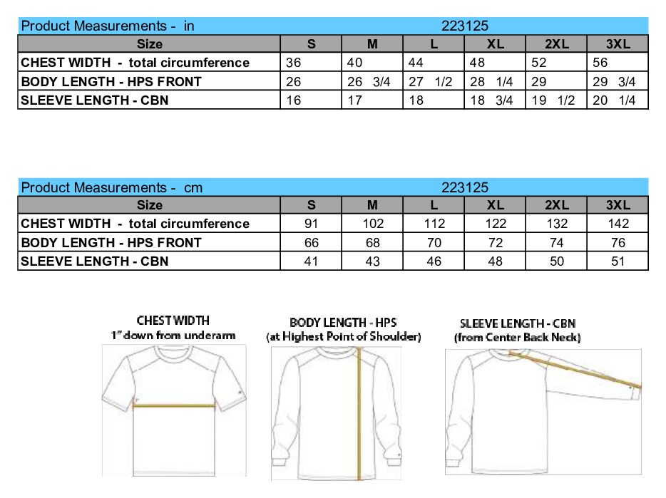 Size chart
