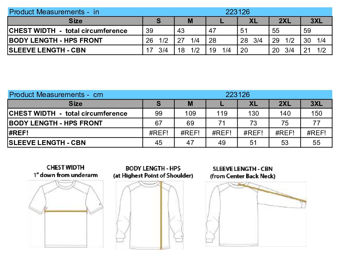 Size chart