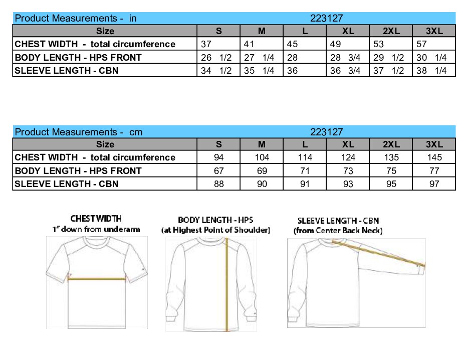 Size chart