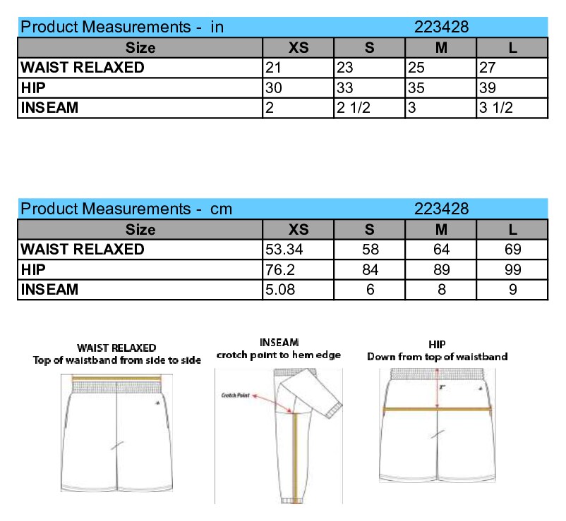 Size chart