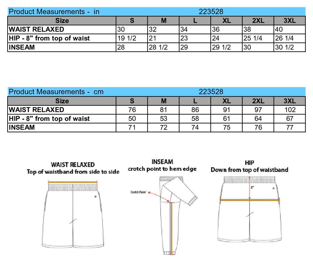 Size chart
