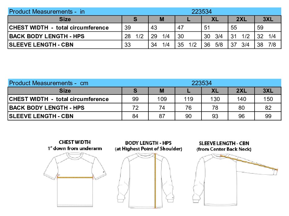 Size chart