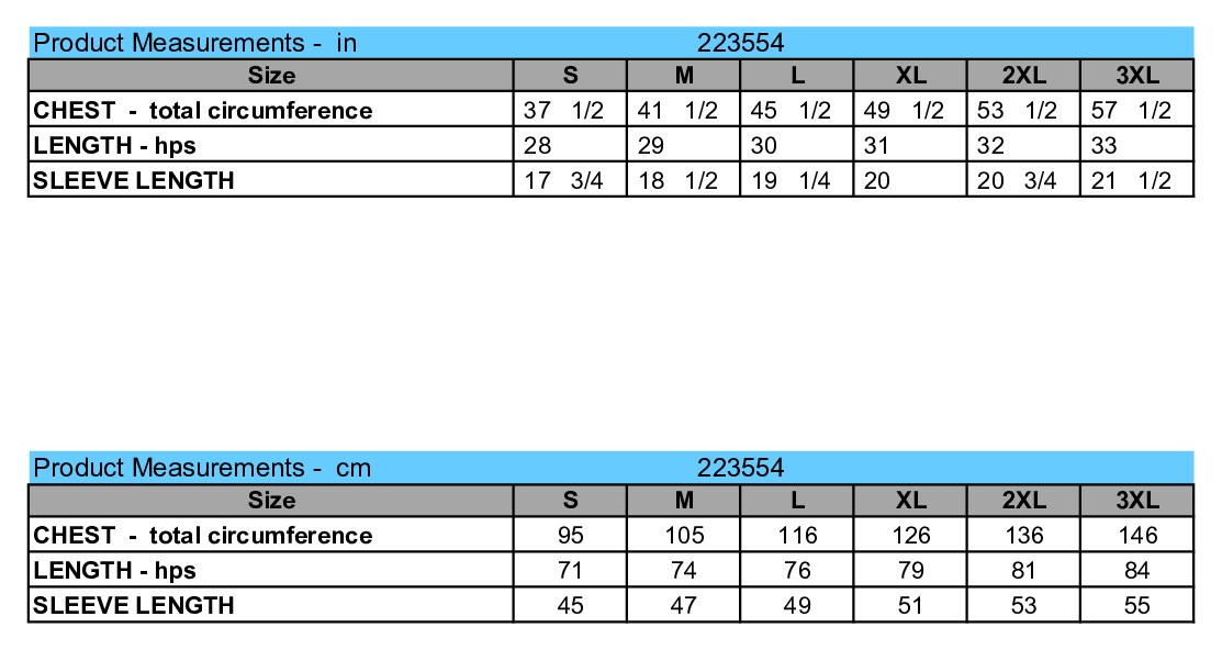 Size chart
