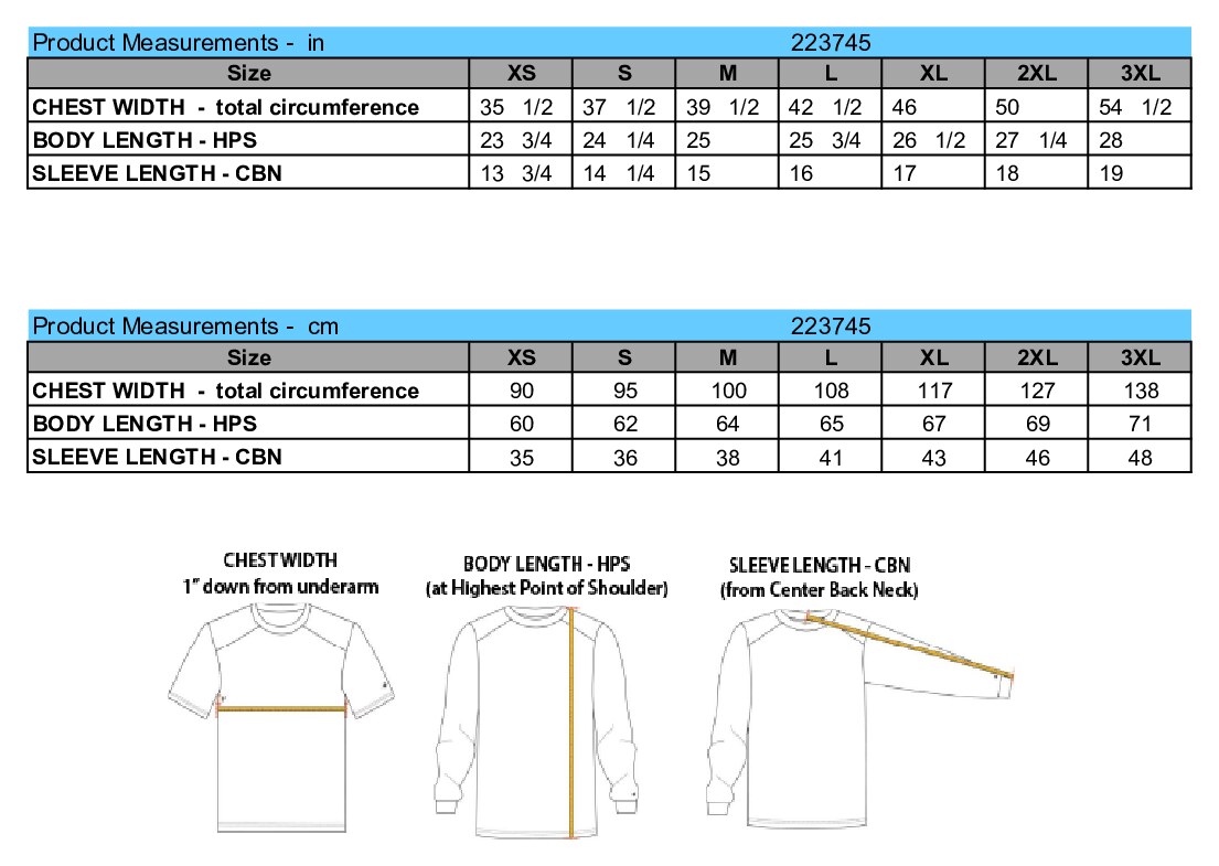 Size chart
