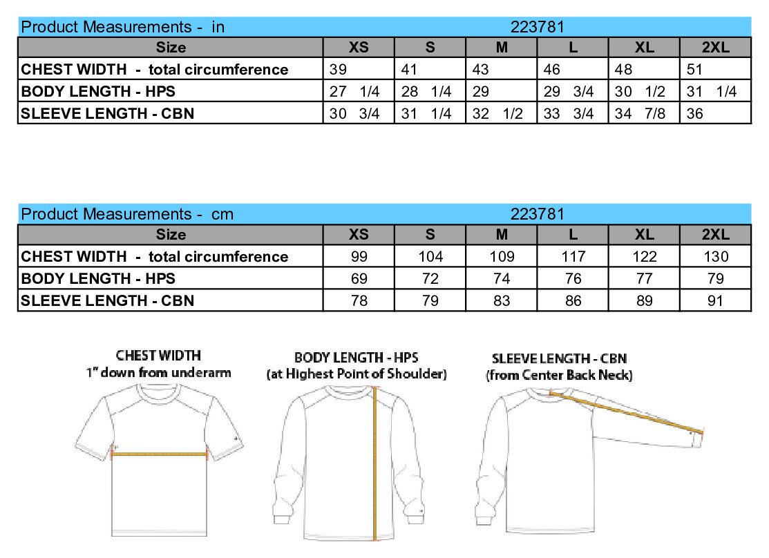 Size chart