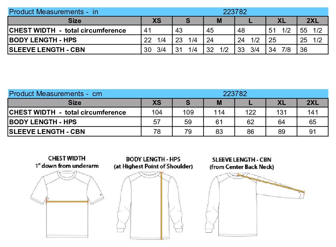 Size chart