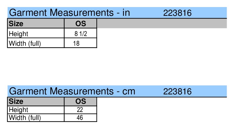 Size chart