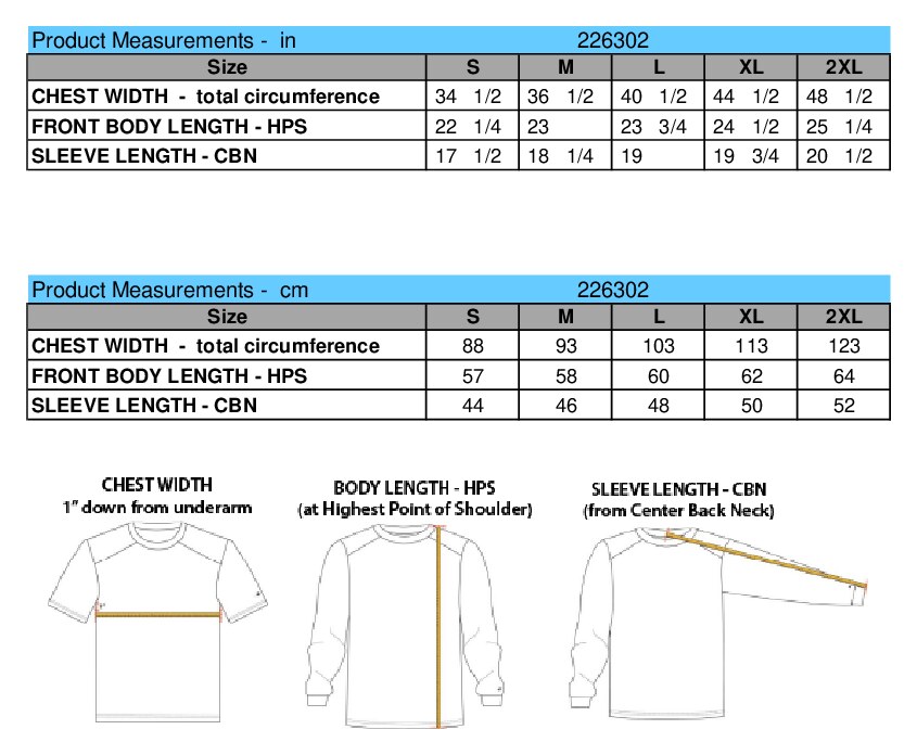 Size chart