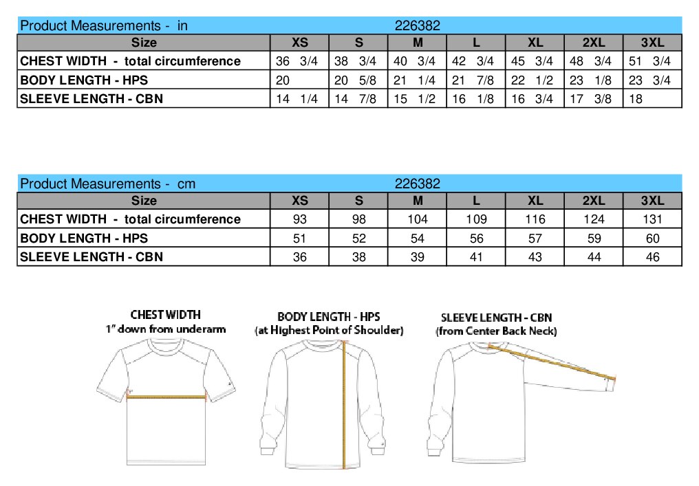 Size chart