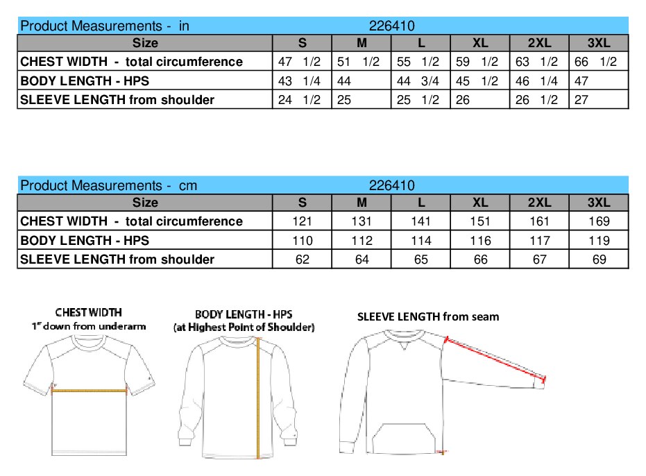 Size chart