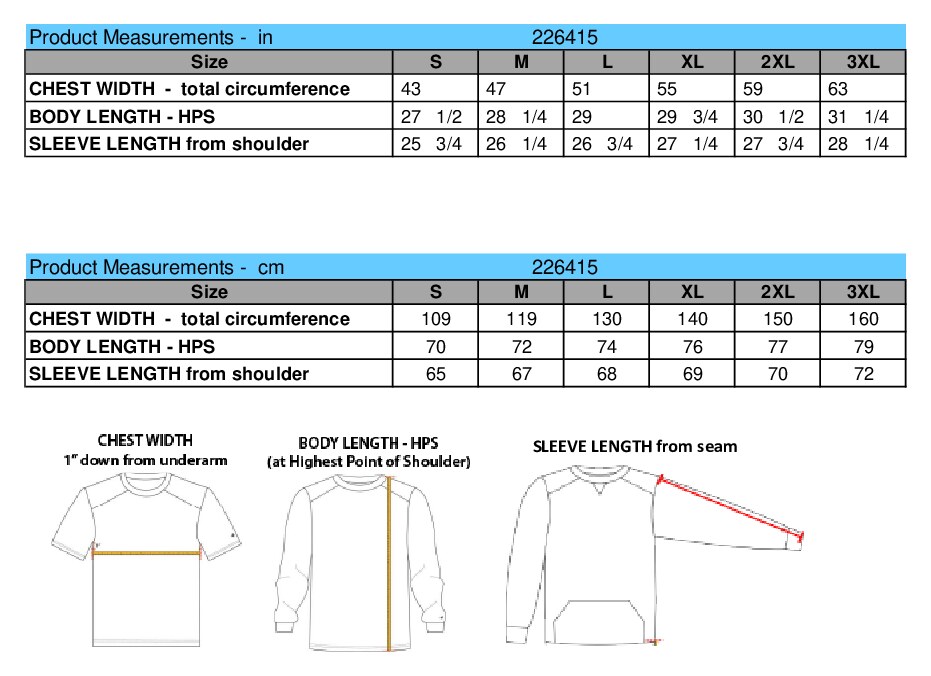 Size chart