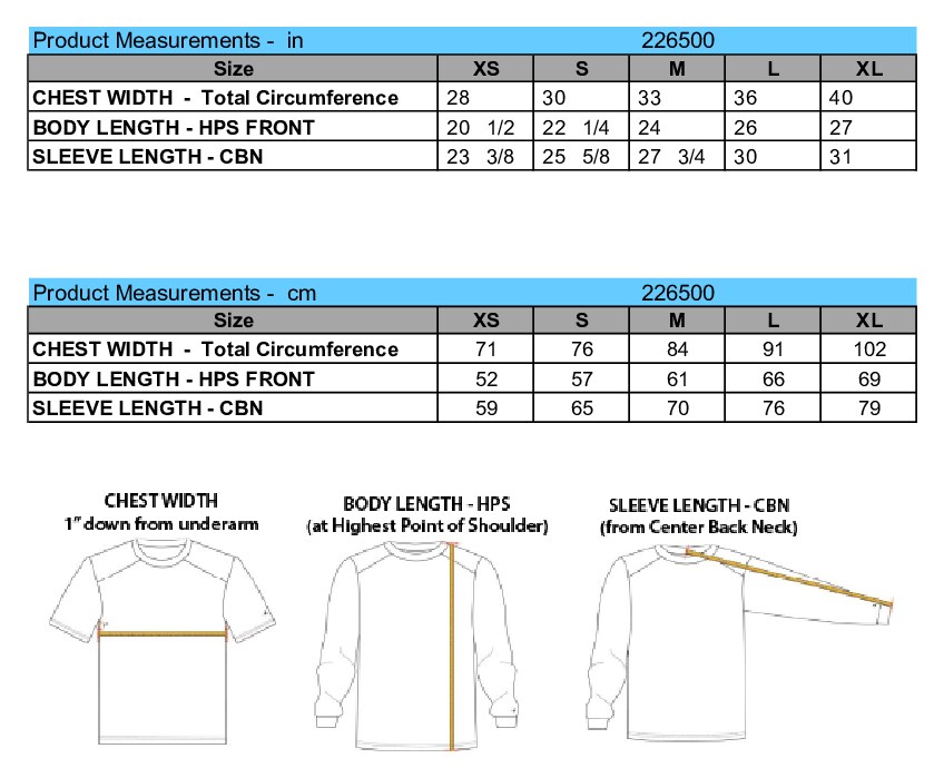 Size chart