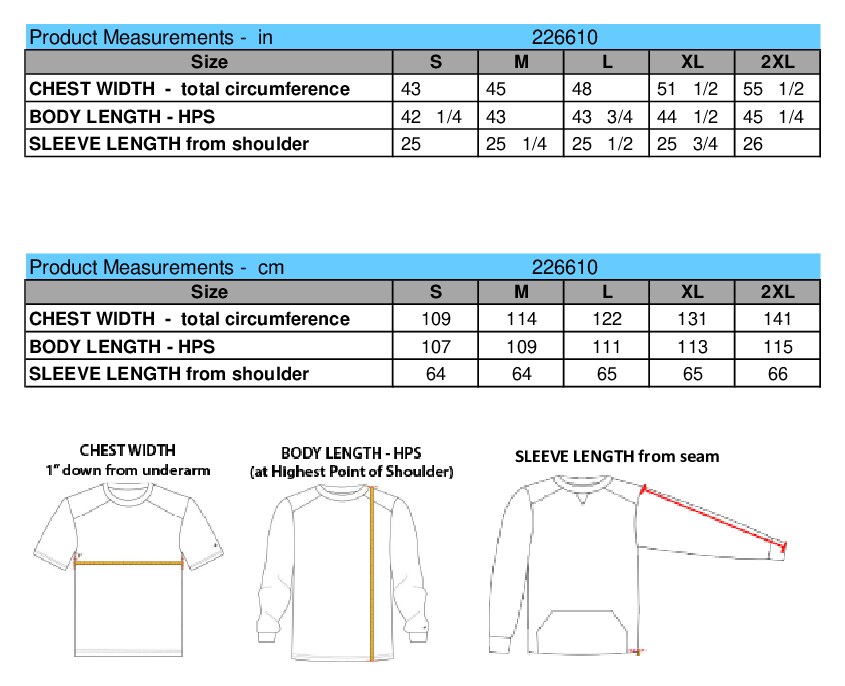 Size chart