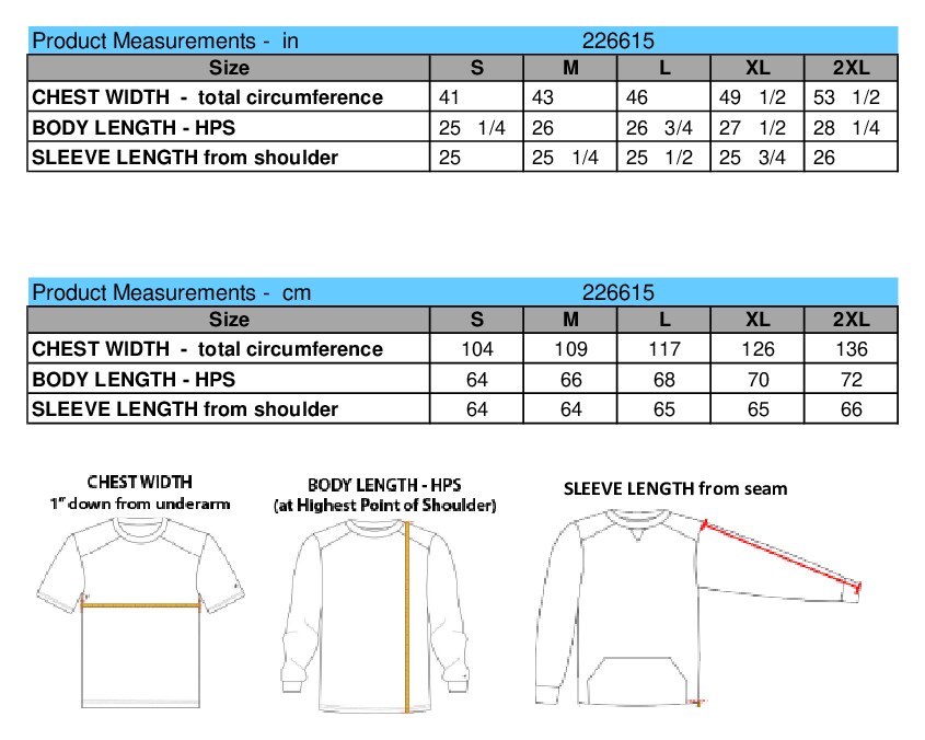 Size chart