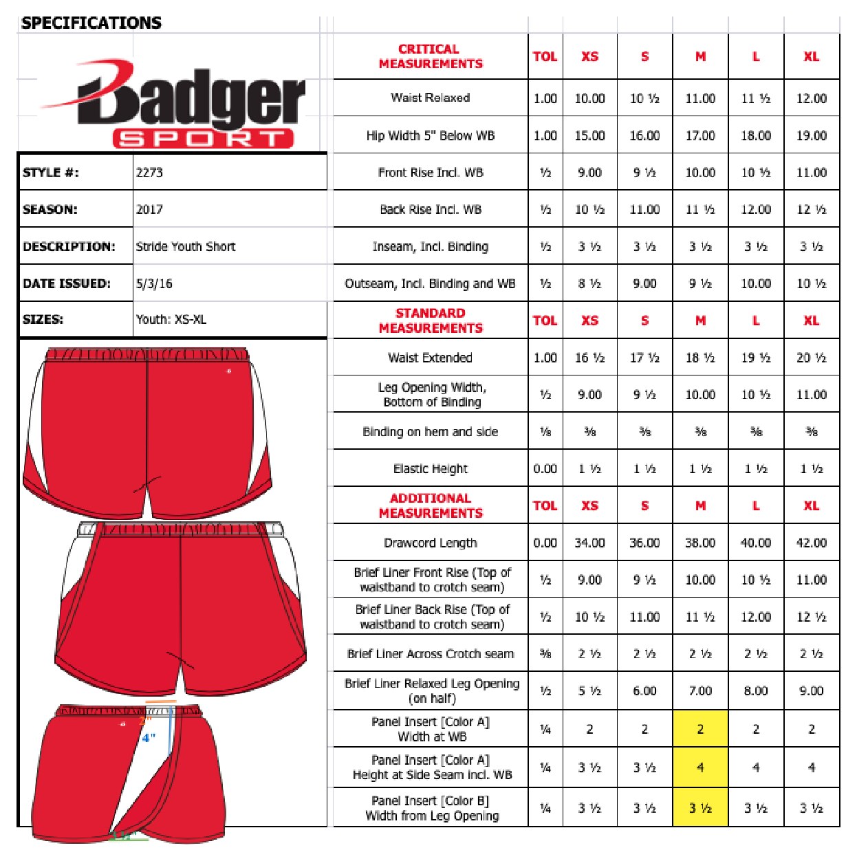 Size chart