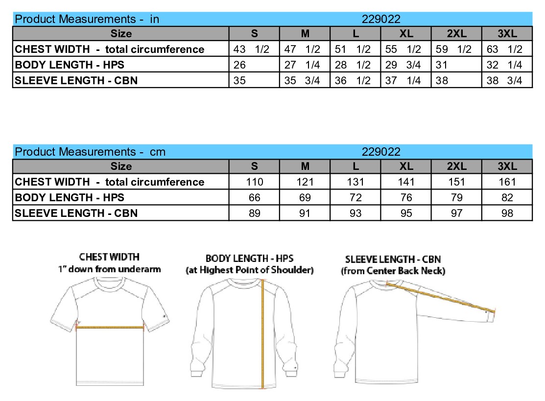 Size chart
