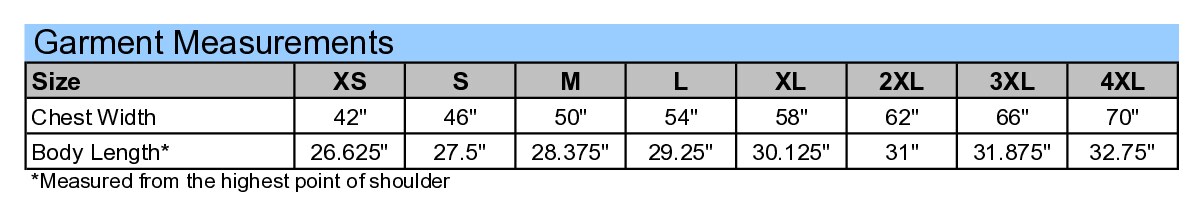 Size chart