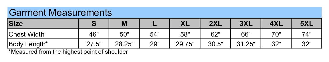 Size chart