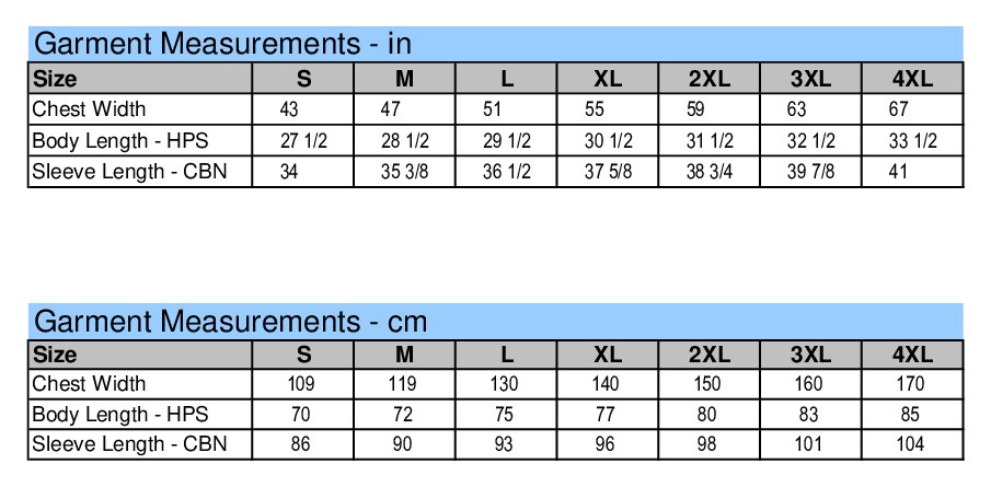 Size chart