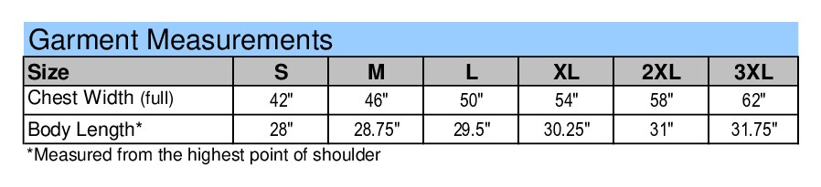 Size chart