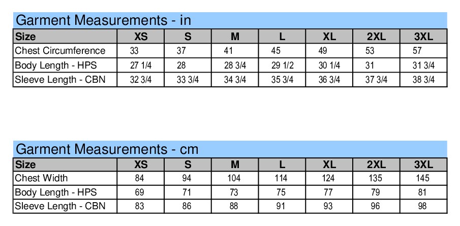 Size chart