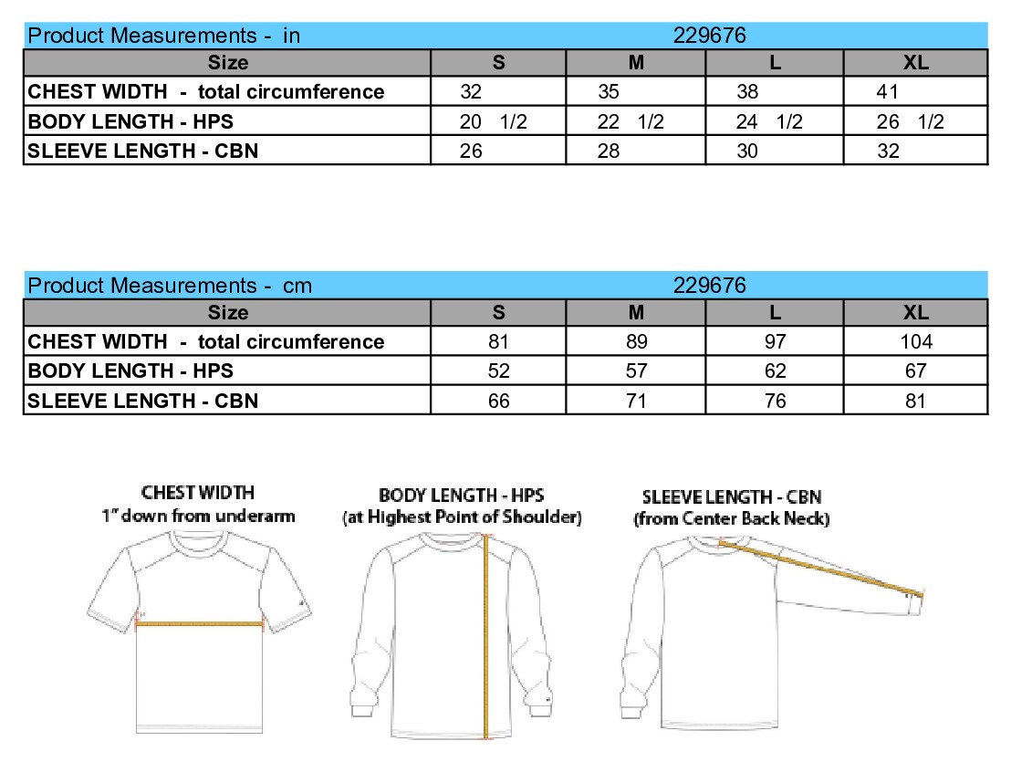 Size chart