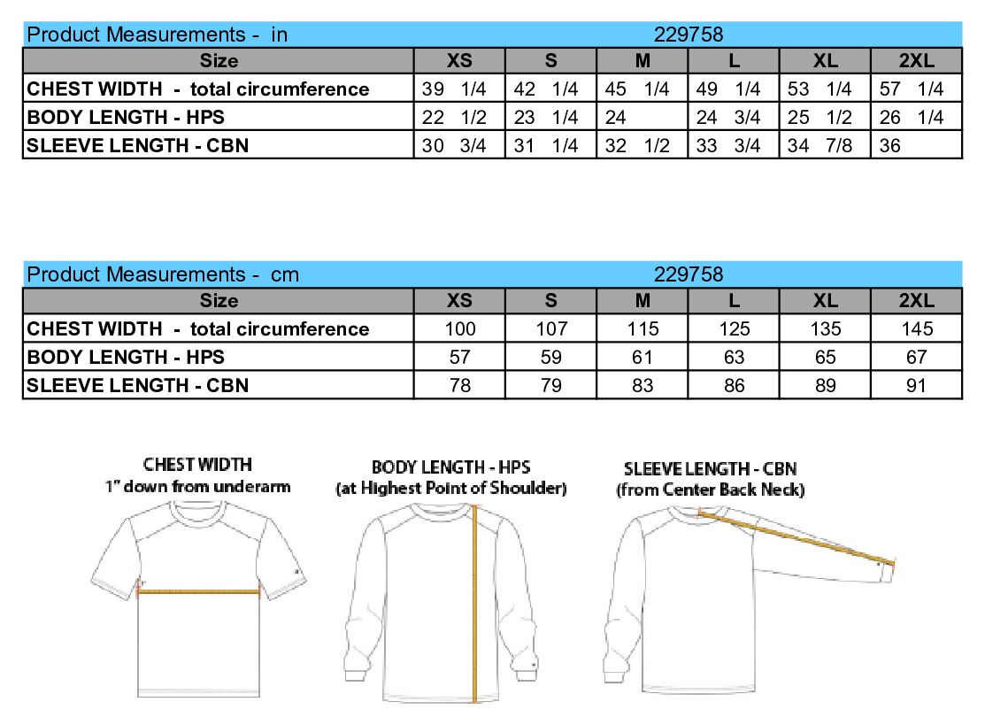 Size chart