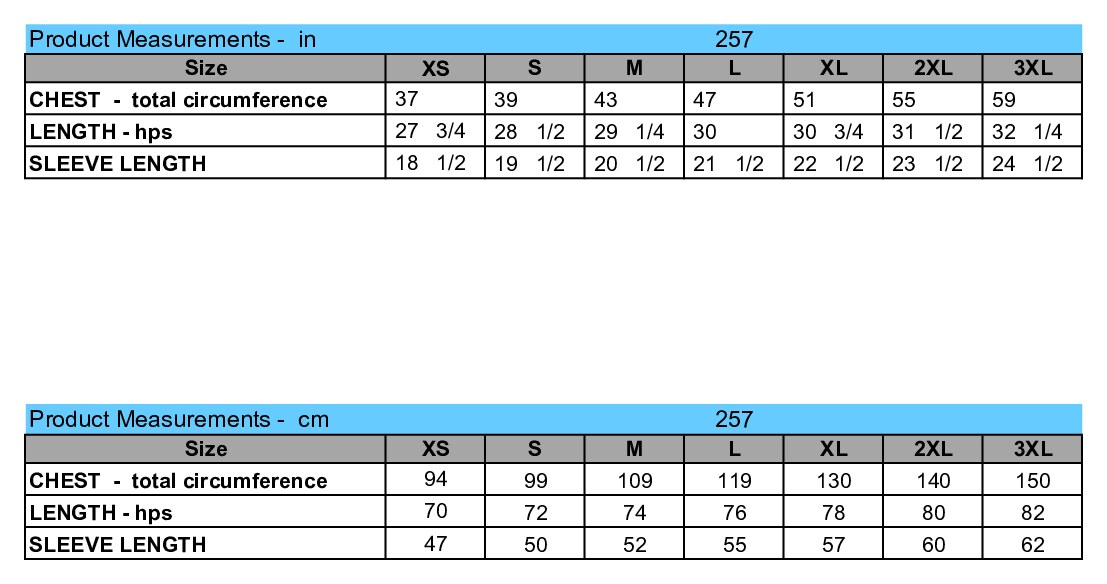 Size chart