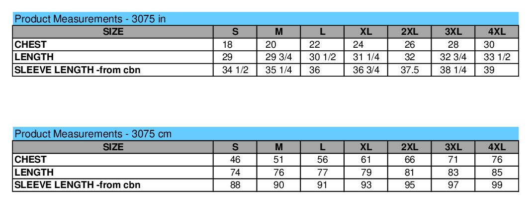 Size chart