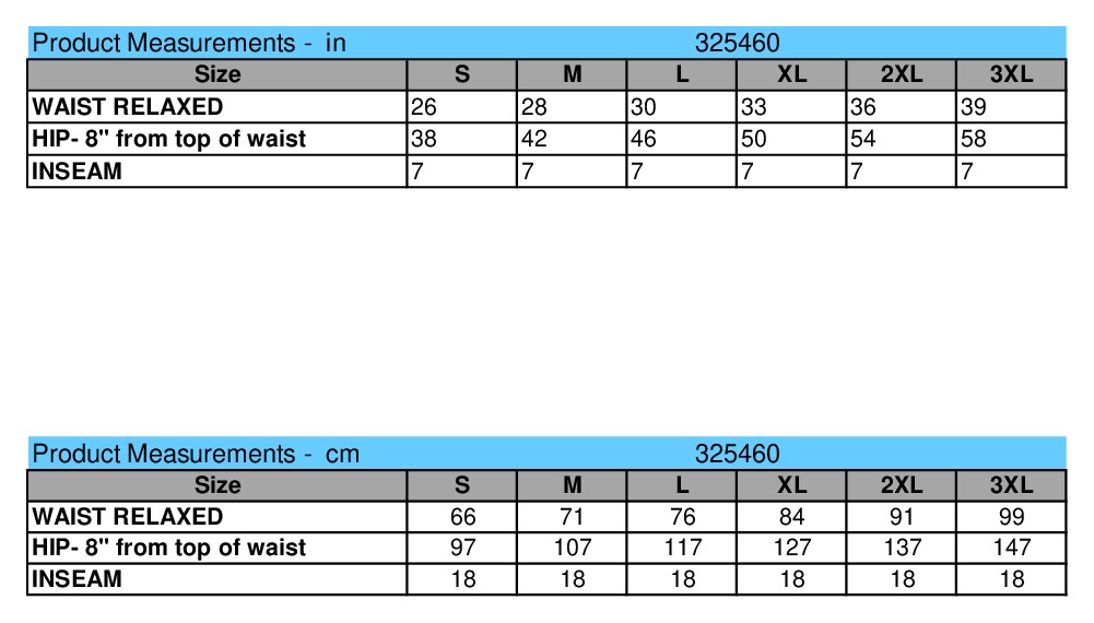 Size chart