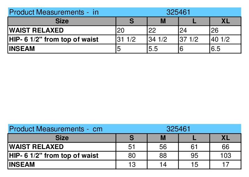 Size chart