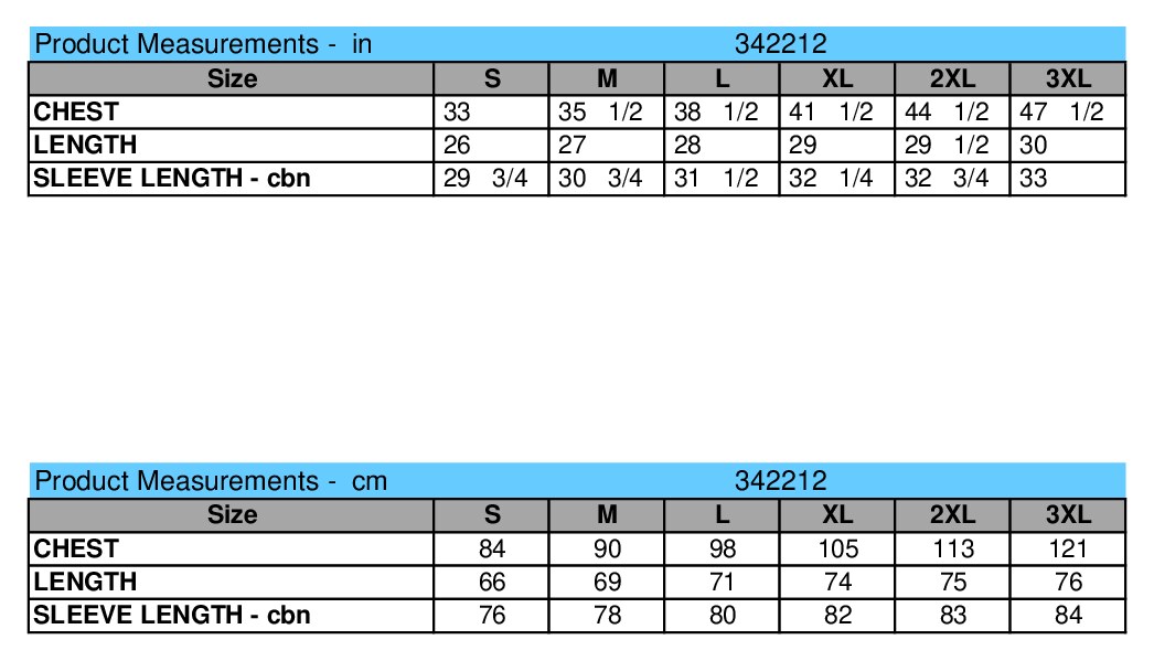 Size chart