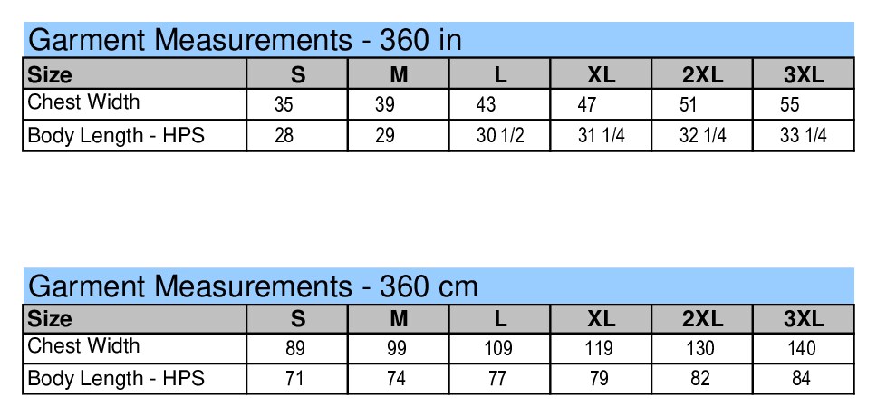 Size chart