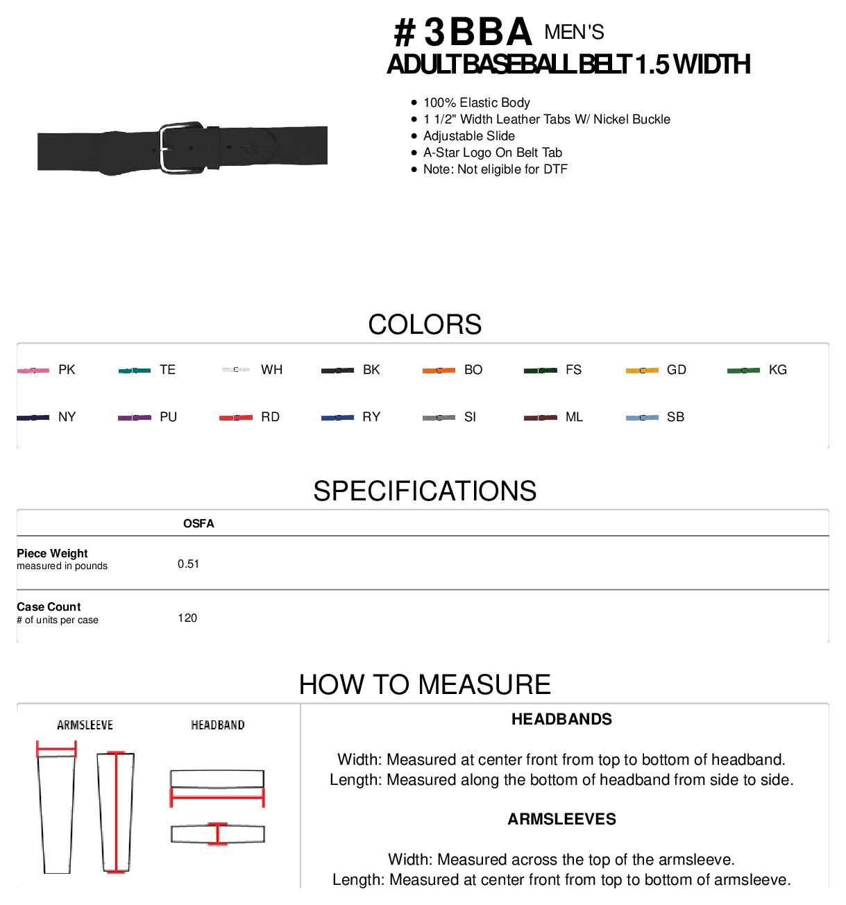 Size chart