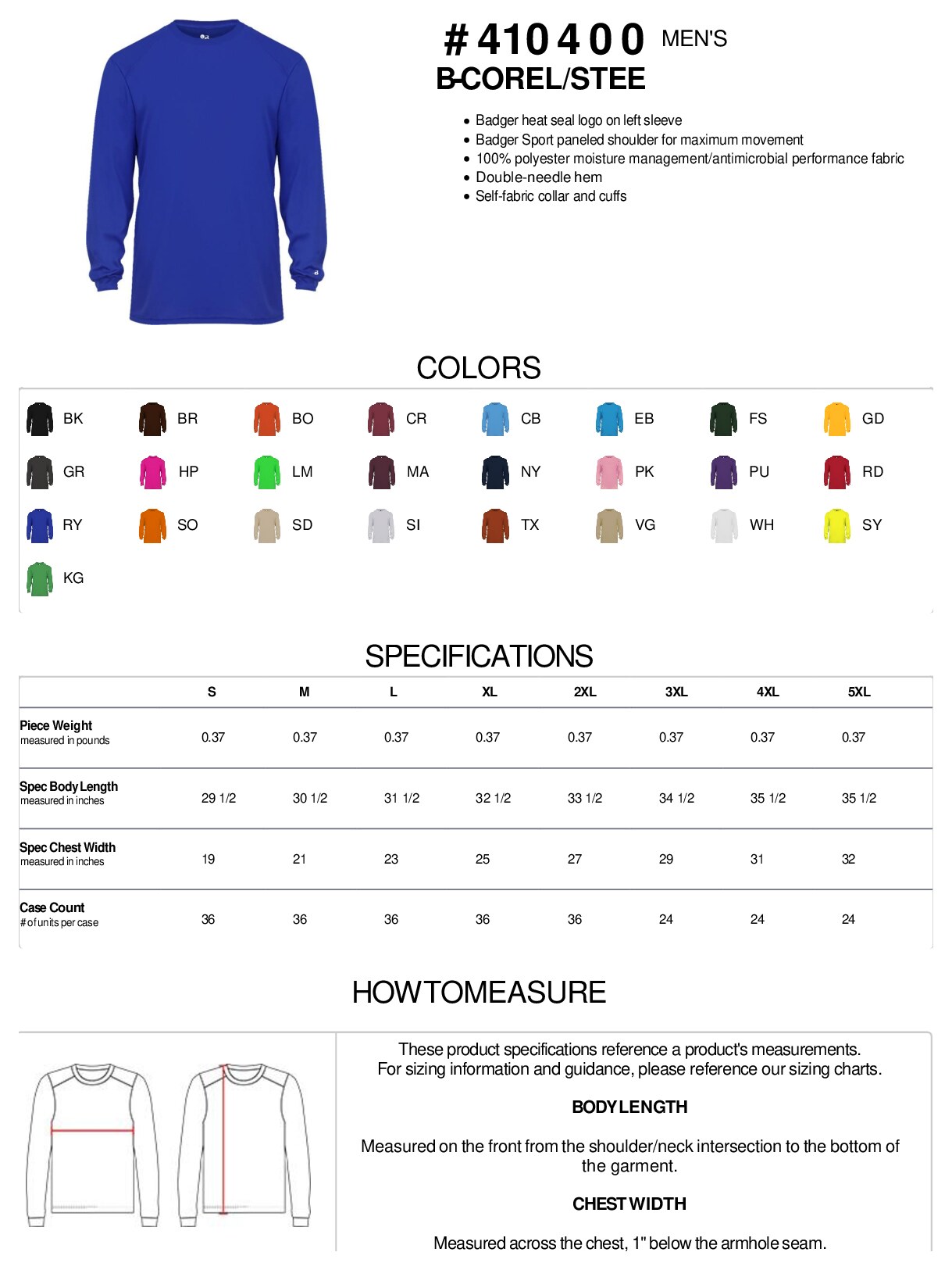 Size chart