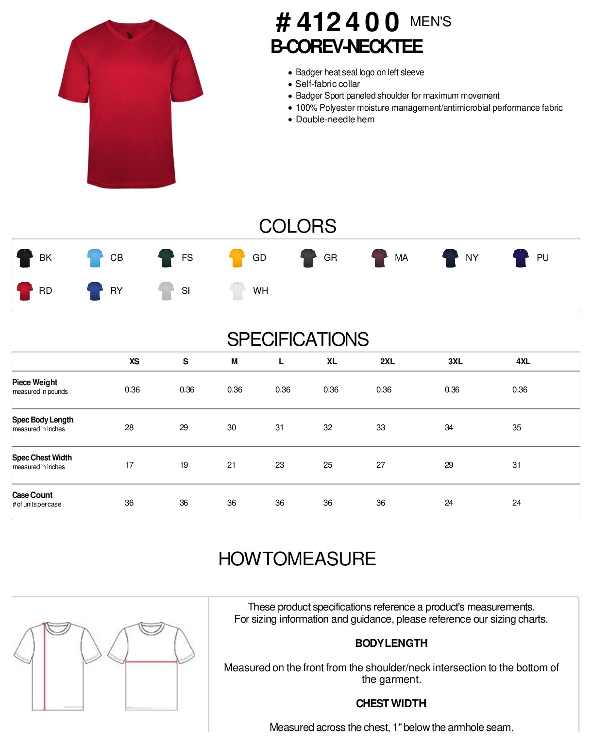 Size chart