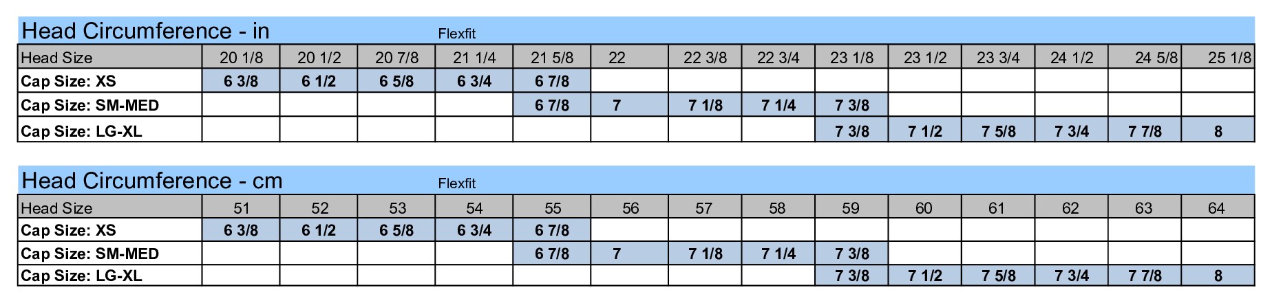 Size chart