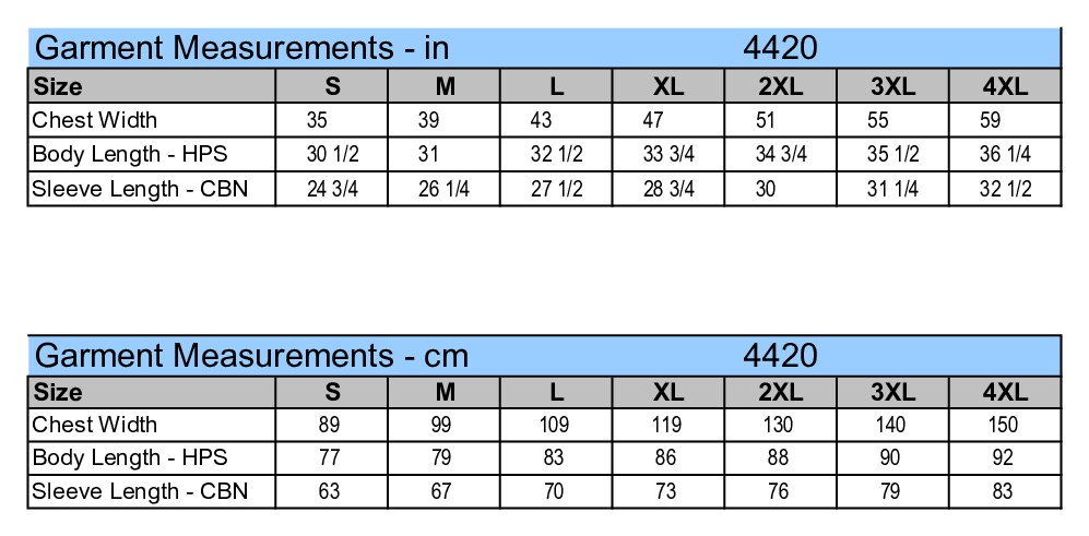 Size chart