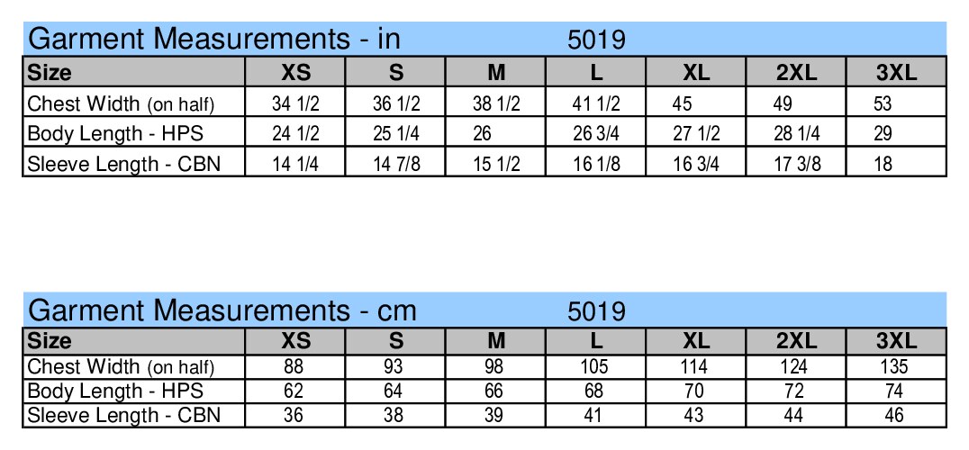Size chart