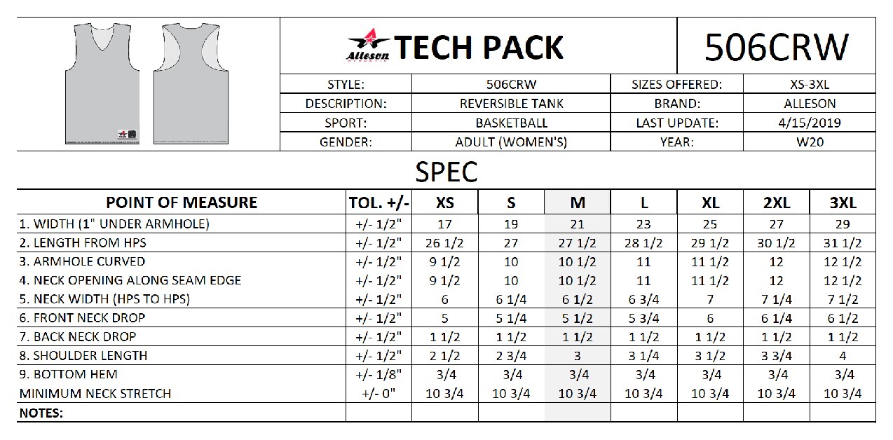 Size chart